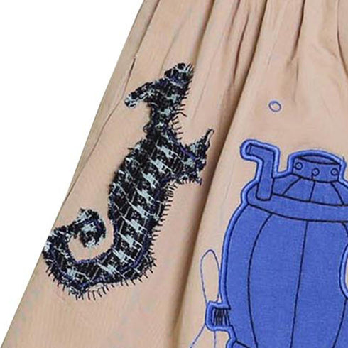 MAGIC MENDING PRELOVED Beige Cotton Skirt with Submarine, 4 years