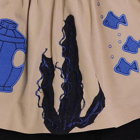 MAGIC MENDING PRELOVED Beige Cotton Skirt with Submarine, 4 years