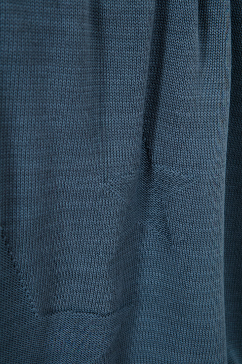 Knitted Baby Blanket with Big Star Navy