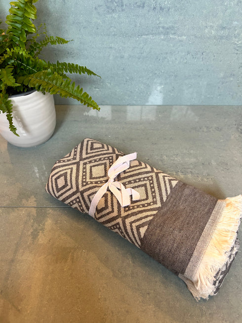 The Grey Geotectic Peshtemal Towel
