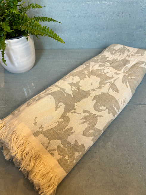 Green Floral Peshtemal Towel
