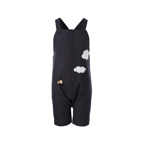 Kids' Cotton Farmer Dungaree in Black