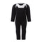 Black Overall Bodysuit with White Elements