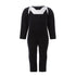 Black Overall Bodysuit with White Elements
