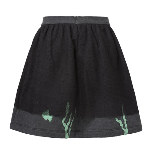 Jersey Skirt with Tulle and Marine Applications