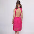 Pink Flower Girl Dress with Golden Hand Block Print