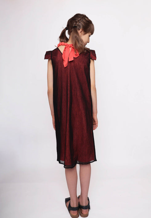 Organic Cotton Girls Tulle Dress in Red