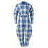 Blue and White Tartan Boiler Suit