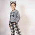 Kids Pants in Black & White Tartan