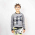 Grey Fleece Sweatshirt with Unicorn Appliqué