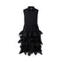 Girls Black Shirt Dress with Ruffles