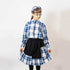 Girls Black Skirt with Tartan Detail in Blue & White