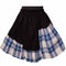 Girls Black Skirt with Tartan Detail in Blue & White
