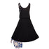 Girls Black Cable Knit Dress with Blue Tartan Details