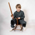 Black and Blue pied de poule Kids Pants with Knee Patches