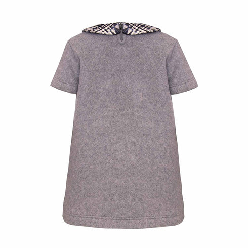 Grey Cotton Fleece Baby Dress
