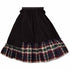 Girls Black Skirt with Tartan Detail in Red & Green