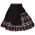 Girls Black Skirt with Tartan Detail in Red & Green