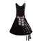 Black Cable Knit Dress with Purple Tartan Details