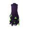 Girls Purple Shirt Dress with Green Ruffles