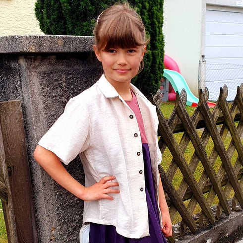 Kids Shirt in Cream Weganool Vegan Cashmere