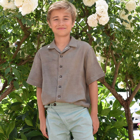 Kids Shirt in Khaki Weganool Vegan Cashmere