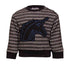 Black and white pied de poule Baby Sweatshirt with Unicorn Appliqué