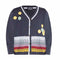 Grey Boys and Girls Cardigan with Hand Embroidery