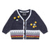 Grey Baby Cardigan with Hand Embroidery