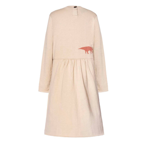 Beige Knitted Dress for Girls