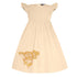 Girls Summer Dress with Golden Castle Hand Embroidery