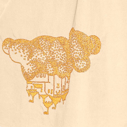 Girls Summer Dress with Golden Castle Hand Embroidery