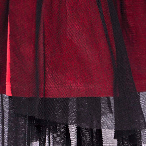 Baby Black Dress with Red Underskirt and Tulle