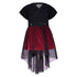 Baby Black Dress with Red Underskirt and Tulle