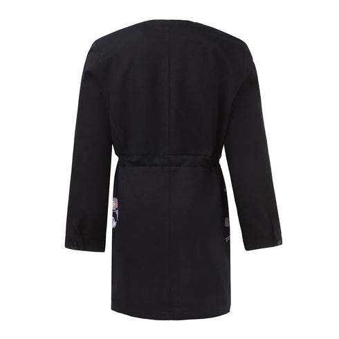 Little Black Dress with Floral Embroidery