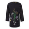 Little Black Dress with Floral Embroidery