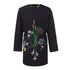 Little Black Dress with Floral Embroidery