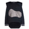 Black Cotton Hoodie with Appliqué