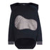 Black Cotton Hoodie with Appliqué