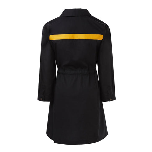 Girls Black Longsleeve Shirt Dress