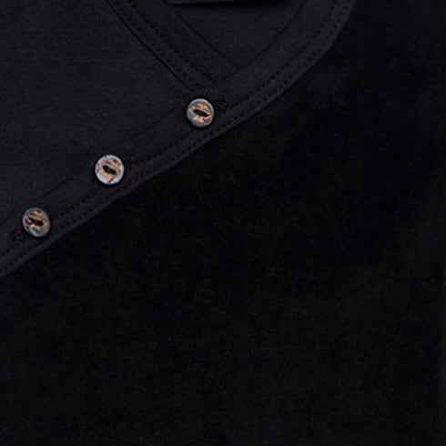 Black Baby Onesie with Velvet Detail