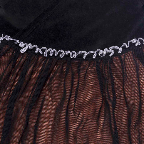 Baby Girl Velvet Dress in Black with Tulle