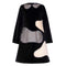 Kids Black Velvet A-line Dress