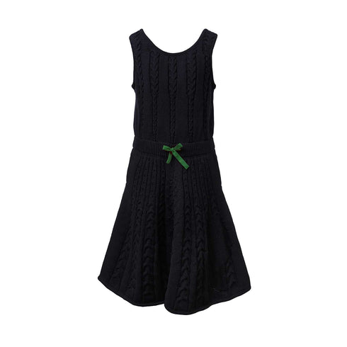 Black Cable Knit Dress for Girls