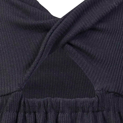 Girls' Black Dress with Straps