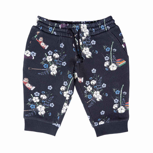 Black Floral Baby Pants