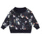 Black Jersey Baby Sweatshirt with Floral Print
