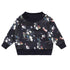 Black Jersey Baby Sweatshirt with Floral Print