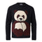 Kids Black Longsleeve Top with Panda Application