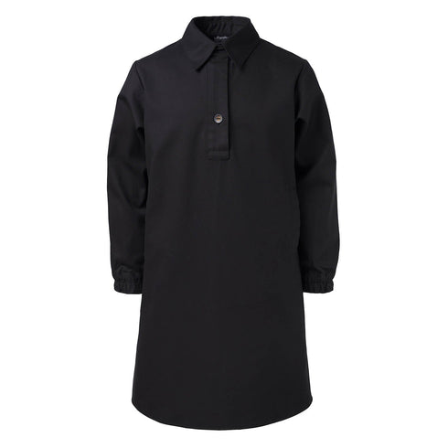Girls Black Shirt Dress with Panda Embroidery